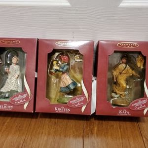 Lot of 3 American Girls Hallmark Keepsake Christmas Tree Ornaments